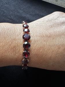 Rare 9k Gold Almandine Garnet Antique Bracelet