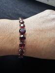 Rare 9k Gold Almandine Garnet Antique Bracelet