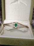 Antique 10ct Rolled Gold Emerald Paste Bangle