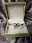 Antique 10ct Rolled Gold Emerald Paste Bangle