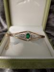 Antique 10ct Rolled Gold Emerald Paste Bangle