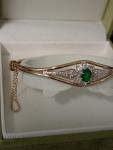 Antique 10ct Rolled Gold Emerald Paste Bangle