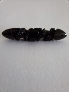 Whitby Jet Vintage Mourning Brooch