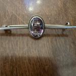 Victorian Silver Amethyst Brooch