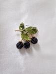 Vintage Gold Tone Blackberry Fruit Brooch Gift