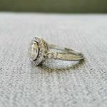 Antique Art Deco Halo Diamond Engagement Ring