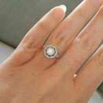 Antique Art Deco Halo Diamond Engagement Ring