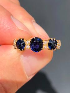 Victorian Sapphire and Diamond Engagement Ring