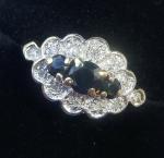 9ct Gold Sapphire & Diamond Antique Three Stone Ring