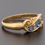18ct Yellow Gold Sapphire & Diamond Cluster Ring