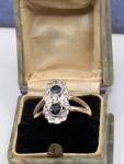 Edwardian Gold Sapphire & Diamond Daisy Ring