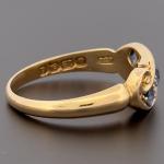 18ct Yellow Gold Sapphire & Diamond Cluster Ring