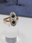 Edwardian Gold Sapphire & Diamond Daisy Ring
