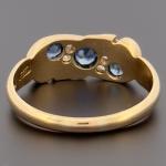 18ct Yellow Gold Sapphire & Diamond Cluster Ring