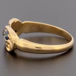 18ct Yellow Gold Sapphire & Diamond Cluster Ring