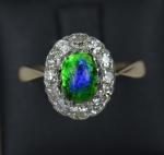 Vintage Enamel and Diamond 15ct Gold Ring