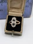 Edwardian Gold Sapphire & Diamond Daisy Ring