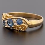 18ct Yellow Gold Sapphire & Diamond Cluster Ring