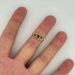 18ct Yellow Gold Sapphire & Diamond Cluster Ring