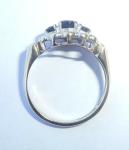 9ct Gold Sapphire & Diamond Antique Three Stone Ring