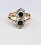 Edwardian Gold Sapphire & Diamond Daisy Ring