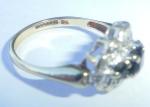 9ct Gold Sapphire & Diamond Antique Three Stone Ring