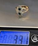 Edwardian Gold Sapphire & Diamond Daisy Ring