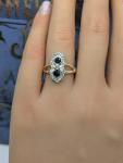 Edwardian Gold Sapphire & Diamond Daisy Ring