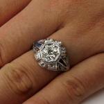 Vintage Art Deco Sapphire Diamond Engagement Ring