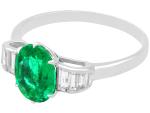 Vintage 1935 Emerald and Diamond Platinum Ring