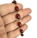 Art Deco Cherry Amber Bracelet - 9ct Rolled Gold