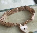 Antique Rose Gold Gate Bracelet with Padlock