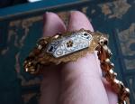 Victorian Champleve Pinchbeck Bracelet 6 3/4