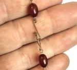 Art Deco Cherry Amber Bracelet - 9ct Rolled Gold