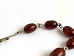 Art Deco Cherry Amber Bracelet - 9ct Rolled Gold