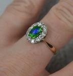 Vintage Enamel and Diamond 15ct Gold Ring
