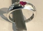 Victorian Style Ruby and Silver Engagement Ring