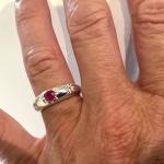 Victorian Style Ruby and Silver Engagement Ring