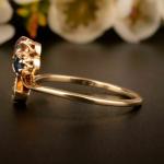 Victorian Trefoil Ruby and Sapphire Gold Ring