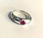 Victorian Style Ruby and Silver Engagement Ring