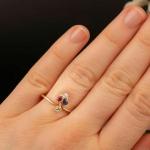 Victorian Trefoil Ruby and Sapphire Gold Ring