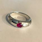 Victorian Style Ruby and Silver Engagement Ring