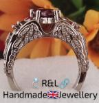 Antique Silver Ring with Lab-Created Opal Ruby