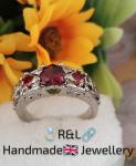 Antique Silver Ring with Lab-Created Opal Ruby
