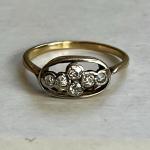 Edwardian 18ct Gold Diamond Cross Ring C1909
