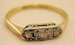 Vintage 18k Yellow Gold Art Deco Diamond Ring