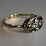 Edwardian 18ct Gold Diamond Cross Ring C1909