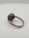 Vintage Silver Dress Ring with Red Clear Stones