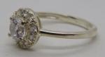 Vintage Art Deco Sterling Silver Zirconia Ring, Size O 1/2