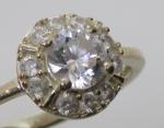 Vintage Art Deco Sterling Silver Zirconia Ring, Size O 1/2